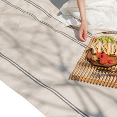 juho DECO Natural Line 野餐墊 + 環保袋套組, 深藍色