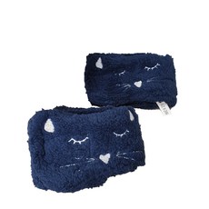 睡貓洗臉髮帶, 海軍藍, 2個