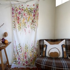 Blanche House清爽花朵多功能桌巾窗簾桌巾, 混色, 180 x 90 厘米