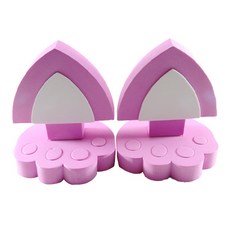 TKB 貓耳車頂裝飾立體車用貼紙, 桃紅色, 1個