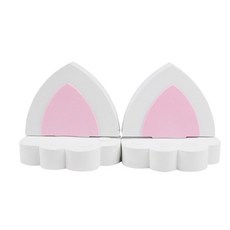 TKB 車用貓耳車頂裝飾立體貼紙, 白色, 1個