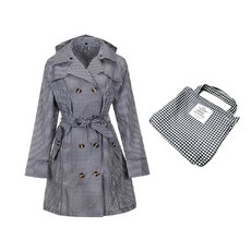 Hello Birdie 女款高爾夫雨衣+腰帶+收納袋, Black Check