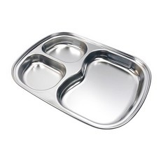 Jinsung Star 不銹鋼3格式餐盤, 單色, 1個