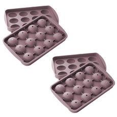 柔和色矽膠圓球製冰盒 12格 2入, 粉色