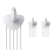 MotdaesinByeokjipin 穿牆式小鳥造型掛鉤, 白色的, 3個