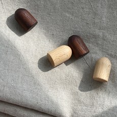 圓形木質磁鐵 2種*6組, 胡桃木、翡翠