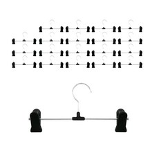 衣褲夾子曬衣架, 黑色, 20入