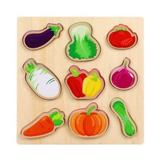 Todolibro 蔬菜木製積木拼圖, 1個, 9件