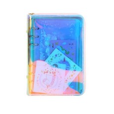 MAD STAMP 孔日記裝飾多年封面活頁夾口袋拉鍊袋 A6, 粉紅狂 (BD-21), 1個