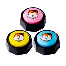 Laughing Charlie 寵物訓練按鈴 2件組, 黃色+天藍色+粉色, 1組