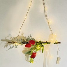 木質仿真鬱金香掛飾, 紅色的