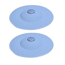 趣世界一觸式洗臉盆浴缸排水塞藍色2p, 1個, 藍色