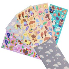 second mansion 多汁熊卸妝密封貼紙 6 件套, 46-51, 1套