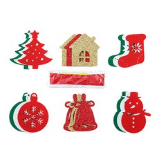 Icon聖誕裝飾花環+緞帶 安全針, 混色