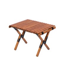 캠핑덕 접이식 우드 롤 캠핑테이블, 브라운
