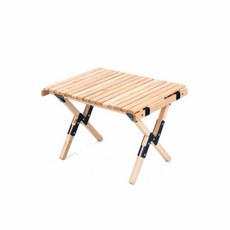 캠핑덕 접이식 우드 롤 캠핑테이블, 내츄럴