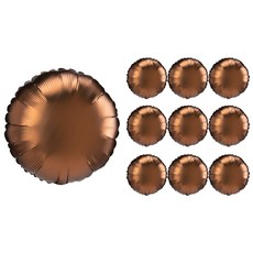 圓形緞面奢華氣球 45cm, 可可, 10個
