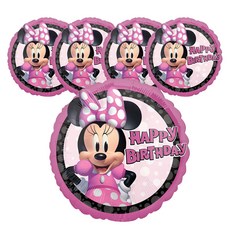 미니 마우스 포에버 버스데이 은박풍선 45cm, 혼합색상, 5개