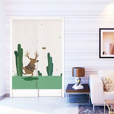 발랄한 일러스트 그림 패브릭 가리개 커튼