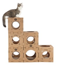 씨엔와이시스템 고양이 펫투 프리미엄 종이 골판지 DIY 캣타워 3단, 1개