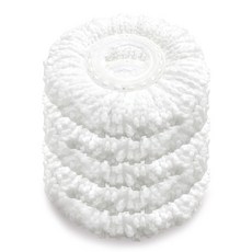 清潔N 手壓式旋轉拖把布 白色 16cm, 5個