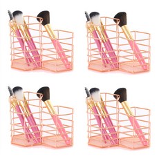 육각 철제 오거나이저 수납통 YT_RA987, 4개, 로즈골드