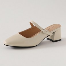 ChakanShoes 女款中跟束帶穆勒鞋 MLLTS1d086, 象牙, 245