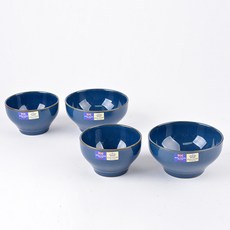 ROYAL VENTON 2人份陶瓷碗組, 復古藍, 飯碗 2入+大碗 2入
