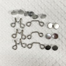 T字扣 D型 裙款 螺絲固定型, 銀色, 3個