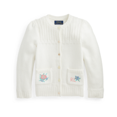 RALPH LAUREN 拉夫勞倫 POLO 女童花卉棉質開衫