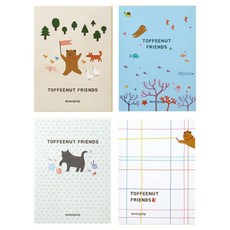 monopoly 太妃糖堅果字母便箋簿 4 件套, 混色, 1套