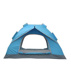 HEWOLF 露營一鍵式自動遮陽帳篷, 藍色, 3-4人