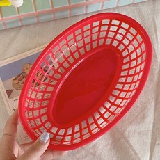 復古塑膠籃, 紅色的, 1個