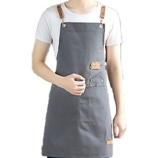 키친어썸 캔버스 심플 앞치마, 그레이, 1개