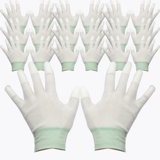 手指塗層手套 M 2入, 白色, 10個