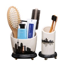 多用途浴室收納筒牙刷架組 YT RA709, 都市, 1個