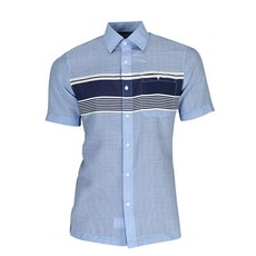 JEAN PIERRE Peraus 男士胸部撞色線條短袖襯衫 CTDJ2062M1