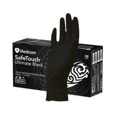 Medicom 麥迪康 Safetouch 乳膠手套 黑色 M, 100件, 1個, 中( M)
