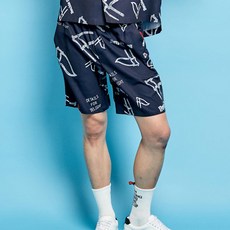 더블플래그 패턴 하프팬츠 HXPA1B020N5