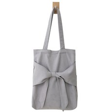基本款大蝴蝶結午餐袋 灰色, 1個