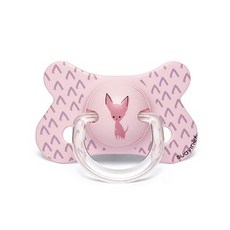 스와비넥스 퍼피프렌즈 퓨전 일자형 노리개 젖꼭지, 2단계(4개월이상), 치와와 핑크, 1개