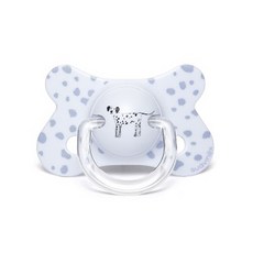 스와비넥스 퍼피프렌즈 퓨전 일자형 노리개 젖꼭지, 2단계(4개월이상), 달마시안 블루, 1개