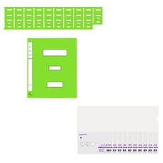 ECO Chungwoon 大容量政府PP文件夾 30入+多色L型文件夾 10入, 1套, 綠色（文件），透明（持有人）