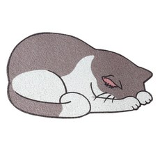 貓咪造型地墊, 灰色的, 1個