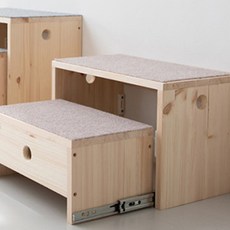 2層木質抽屜型寵物階梯, 單色