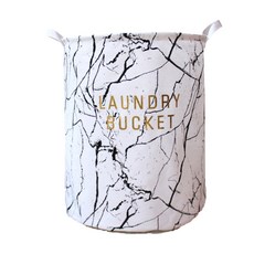 린넨버킷 세탁바구니, 화이트블랙, 1개