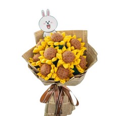 DIY 부직포 해바라기 꽃다발 9송이, 1세트, 영자신문