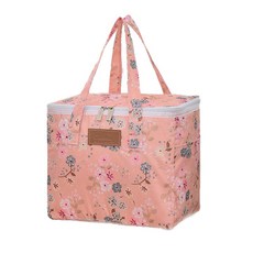 方形線條保冷袋, 淺粉色