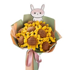 DIY 부직포 해바라기 꽃다발 9송이, 1세트, 그린