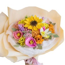 DIY 부직포 대형 꽃다발, 1세트, 옐로우원형